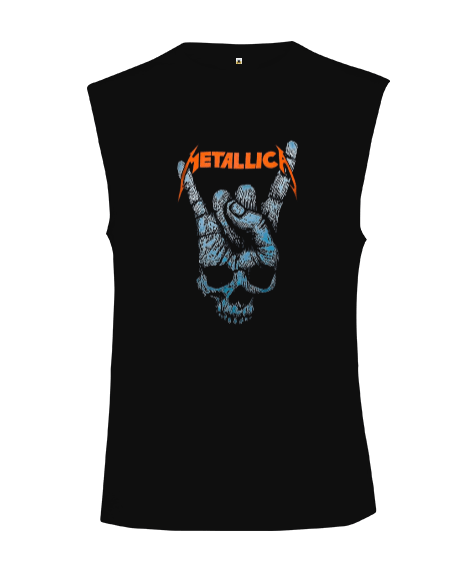 Tisho - Metallica Rock Tasarım Baskılı Kesik Kol Unisex Tişört