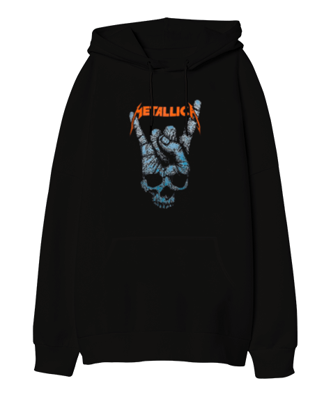 Tisho - Metallica Rock Tasarım Baskılı Oversize Unisex Kapüşonlu Sweatshirt