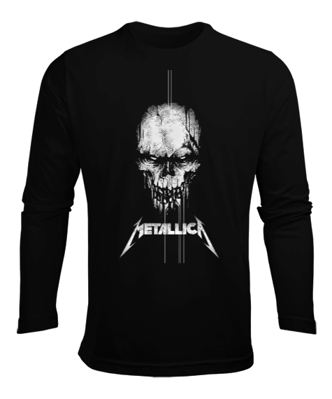 Tisho - Metallica Rock Tasarım Baskılı Siyah Erkek Uzun Kol Yazlık Tişört