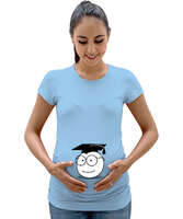 Mezuniyet Buz Mavisi Kadın Hamile Tişört - Tisho