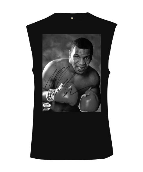 Tisho - Mike Tyson Baskılı Boks Atleti Kesik Kol Unisex Tişört