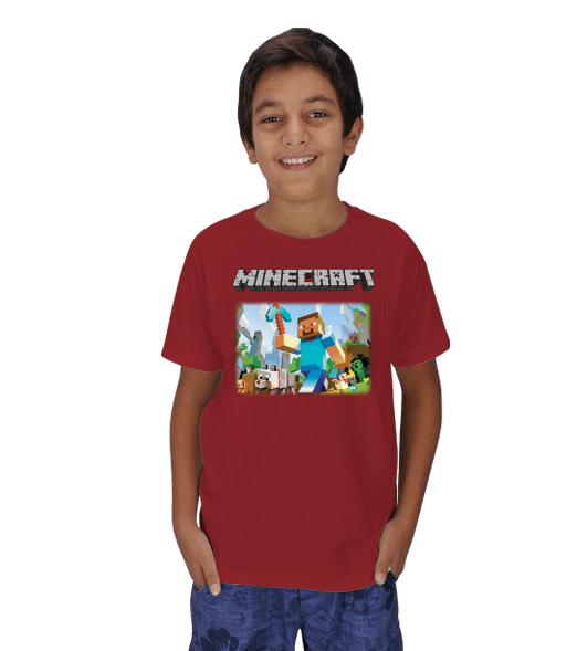 Tisho - Minecraft Çocuk Kısa Kol Tişört Çocuk Unisex