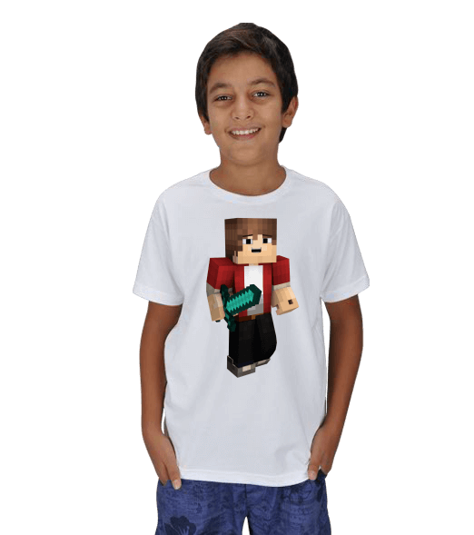 Tisho - Minecraft Çocuk T-Shirt Çocuk Unisex