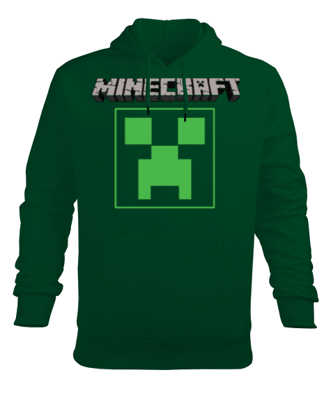 Tisho - Minecraft creeper Erkek Kapüşonlu Hoodie Sweatshirt