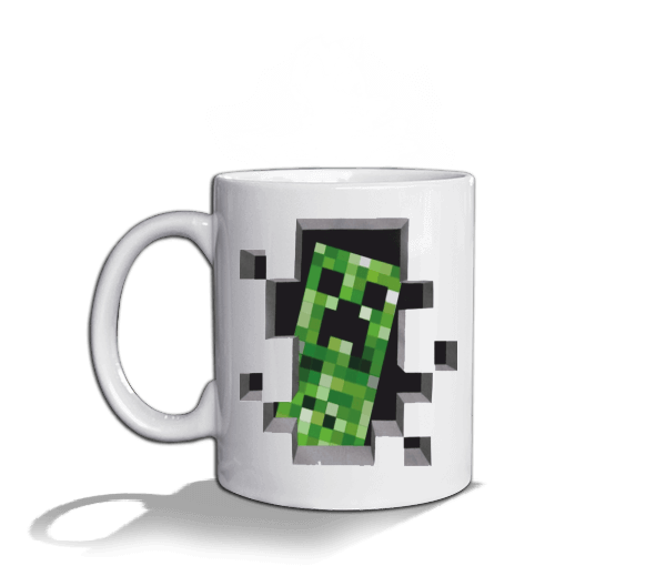 Tisho - minecraft creeper Kupa Beyaz Kupa Bardak