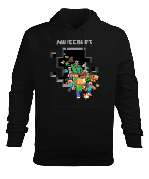 Tisho - minecraft Erkek Kapüşonlu Hoodie Sweatshirt