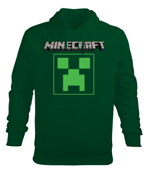 Tisho - Minecraft Görselli Erkek Kapüşonlu Hoodie Sweatshirt