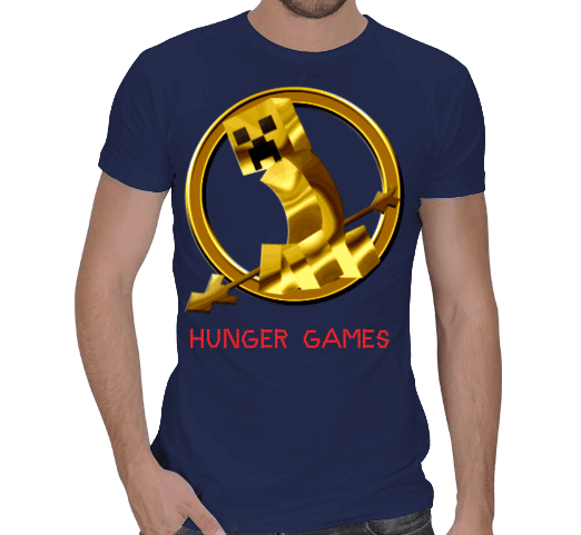 Tisho - Minecraft Hunger Games T-shirt Erkek Regular Kesim Tişört
