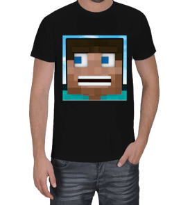 Tisho - Minecraft Steve Erkek Tişört