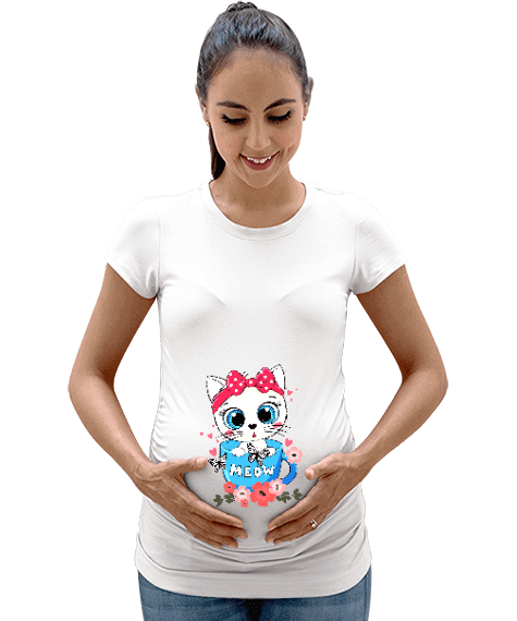 Tisho - minik kedi Kadın Hamile Tişört