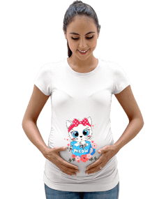 minik kedi Kadın Hamile Tişört - Tisho
