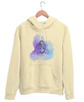 minimal modern çizgiler Krem Unisex Kapşonlu Sweatshirt - Tisho