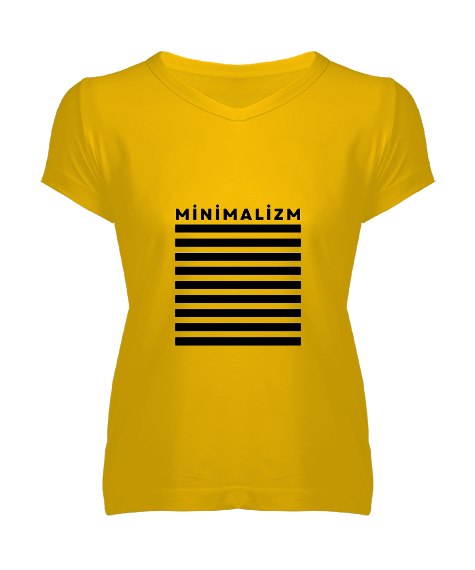 Tisho - Minimalim Kadın V Yaka Tişört