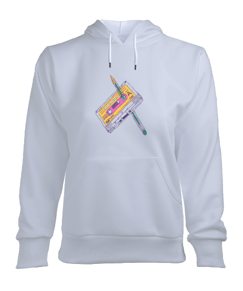 Tisho - Minimalist Desenli Hoodie Kadın Kapşonlu Hoodie Sweatshirt