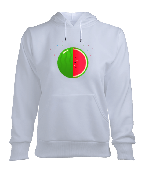 Tisho - Minimalist Desenli Hoodie Kadın Kapşonlu Hoodie Sweatshirt