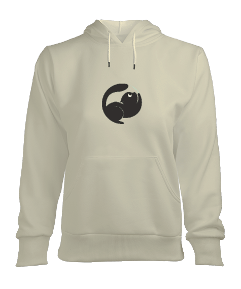 Tisho - Minimalist Desenli Hoodie Kadın Kapşonlu Hoodie Sweatshirt