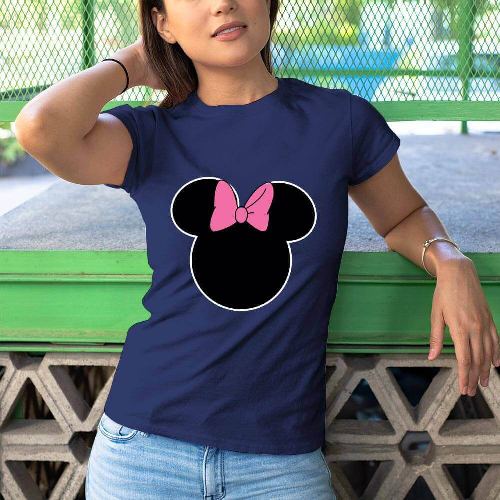 Minnie Mouse Kadın Kısa Kol Tişört - Tekli Kombin