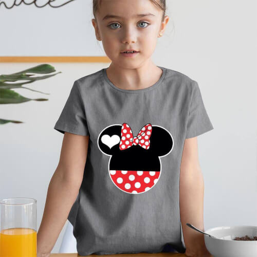 Minnie Mouse Kız Çocuk Kısa Kol Tişört - Tekli Kombin