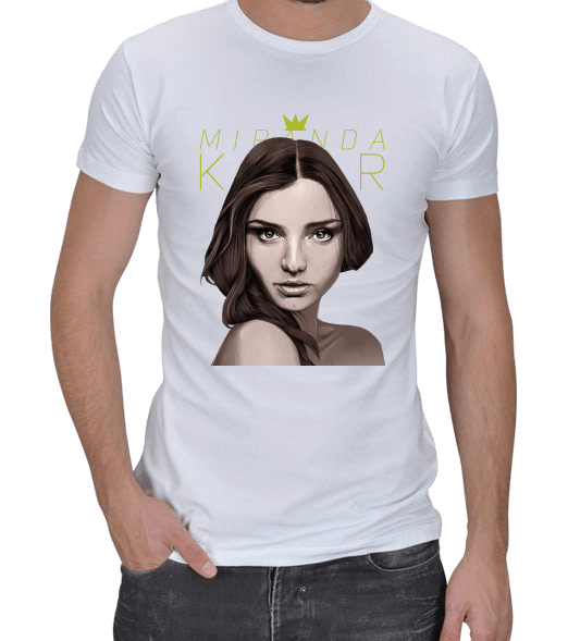 Tisho - Miranda Kerr Erkek T Shirt Erkek Regular Kesim Tişört