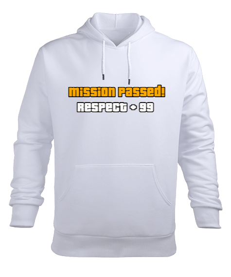 Tisho - Mission Passed Yazılı Sweatshirt Erkek Kapüşonlu Hoodie Sweatshirt