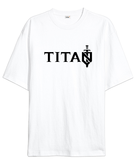 Tisho - Mitoloji - Titan Beyaz Oversize Unisex Tişört