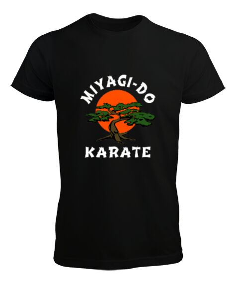 Tisho - Miyagi Do Karate Kid Baskılı Siyah Erkek Tişört