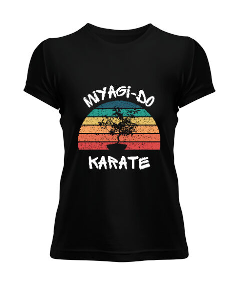 Tisho - Miyagi-Do Karate Kid Bonsai Siyah Kadın Tişört