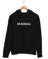 M.Kemal Atatürk baskılı Siyah Unisex Kapşonlu Sweatshirt - Tisho