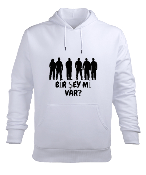 Tisho - MOD CESARET Beyaz Erkek Kapüşonlu Hoodie Sweatshirt