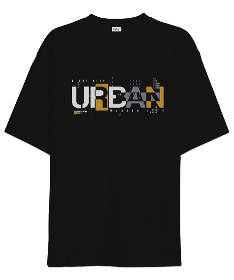 Tisho - Modern City Night - Şehir Siyah Oversize Unisex Tişört