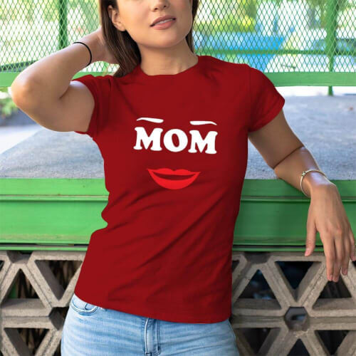 Mom Anne Tasarımlı Kadın Kısa Kol Tişört - Tekli Kombin - Thumbnail