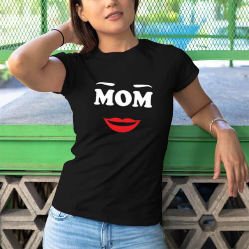 Mom Anne Tasarımlı Kadın Kısa Kol Tişört - Tekli Kombin - Thumbnail