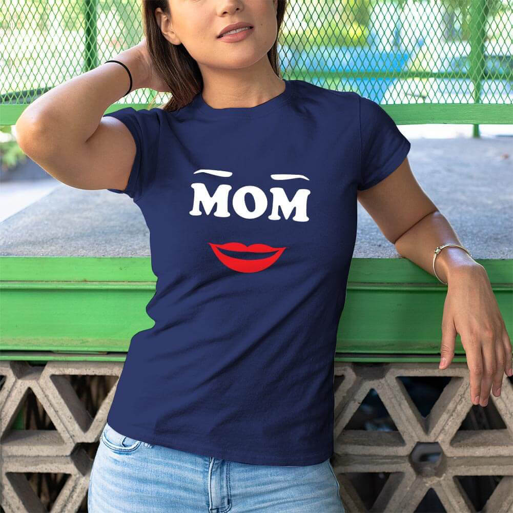 Mom Anne Tasarımlı Kadın Kısa Kol Tişört - Tekli Kombin