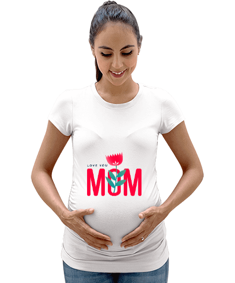 Tisho - Mom baskılı Kadın Hamile Tişört