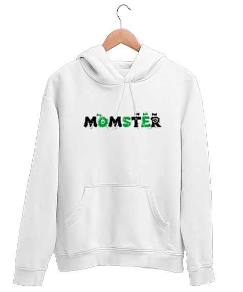 Tisho - Momster - Anne - Halloween Beyaz Unisex Kapşonlu Sweatshirt