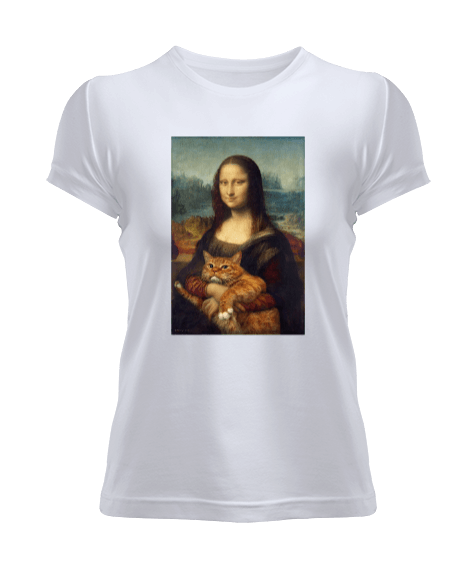 Tisho - Mona Lisa With Cat Kadın Tişört