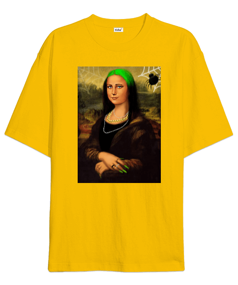 Tisho - Mona Lisanın Alfapainter tarzı Oversize Unisex Tişört