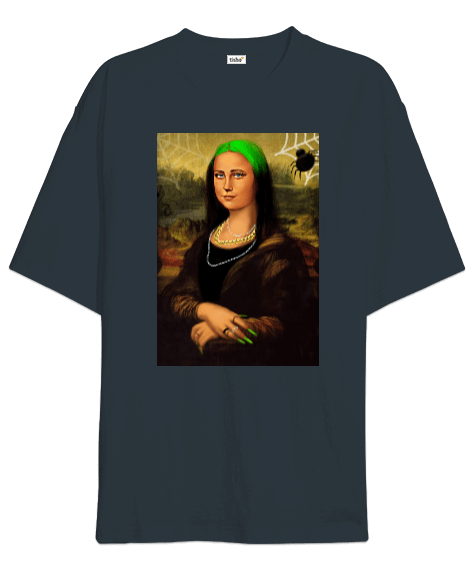 Tisho - Mona Lisanın Alfapainter tarzı Oversize Unisex Tişört
