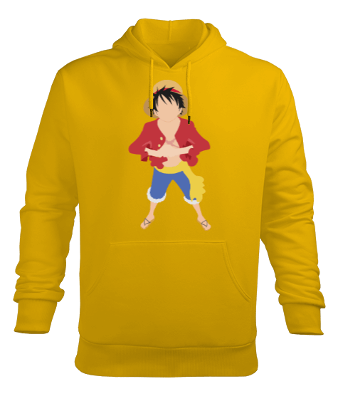 Tisho - Monkey D. Luffy one piece anime sweat sarı Erkek Kapüşonlu Hoodie Sweatshirt
