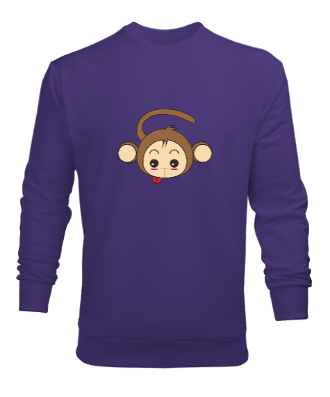 Tisho - Monkey Mor Erkek Sweatshirt