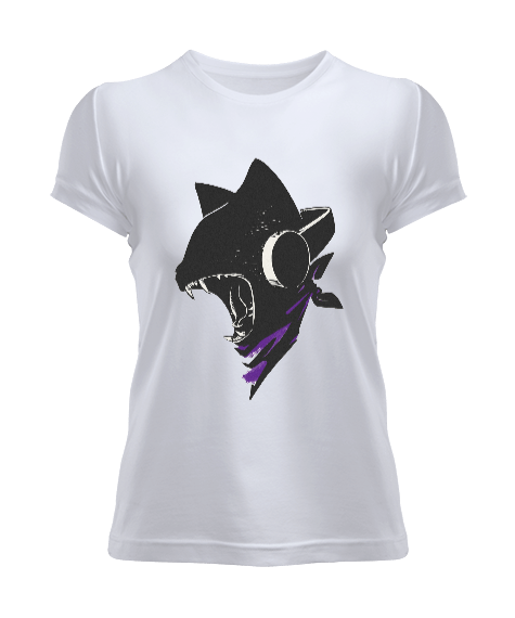 Tisho - Monster Cat Tasarım Baskılı Kadın Tişört