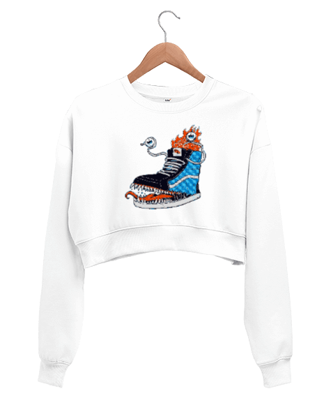 Tisho - Monster Shoe V2 Kadın Crop Sweatshirt