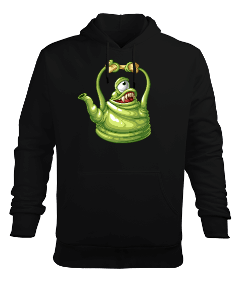 Tisho - Monster Teapot Erkek Kapüşonlu Hoodie Sweatshirt
