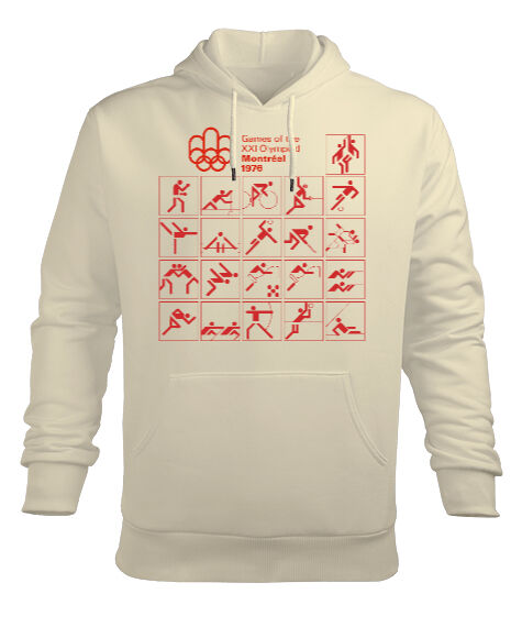 Tisho - Montreal 1976 - Bu Yaz Neredeydim - Krem Erkek Kapüşonlu Hoodie Sweatshirt