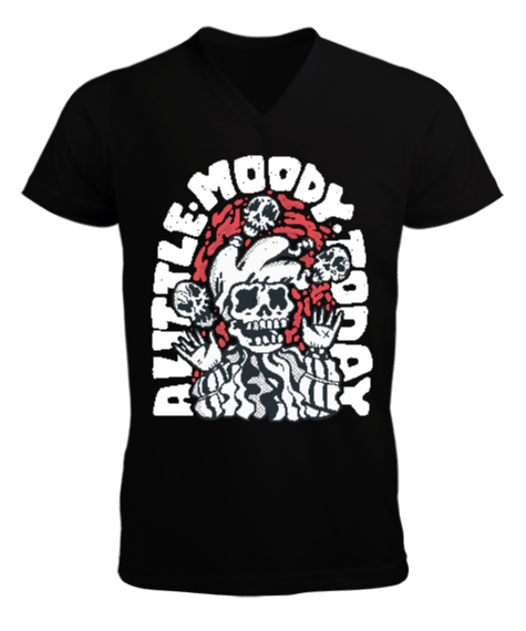 Tisho - Moody Skull Erkek Kısa Kol V Yaka Tişört