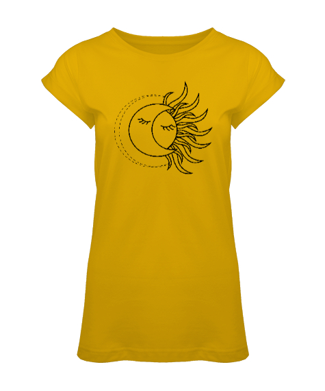 Tisho - Moon And Sun - Güneş ve Ay Sarı Kadın Tunik