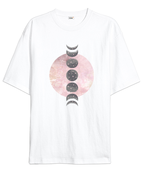 Tisho - Moon Beyaz Oversize Unisex Tişört