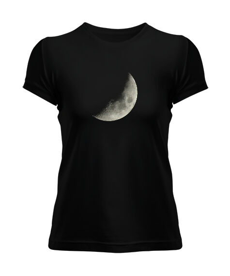 Tisho - Moon - Yarım Ay Siyah Kadın Tişört