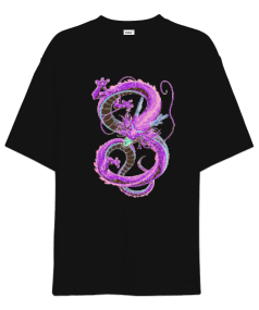 Mor Ejderha Oversize Unisex Tişört - Tisho