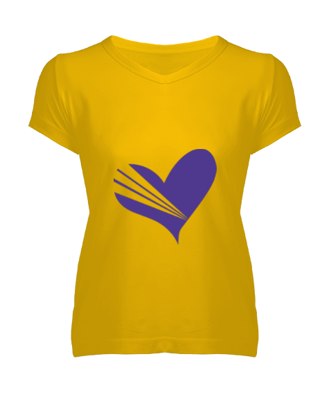 Tisho - Mor Kalp Kadın V Yaka Tişört